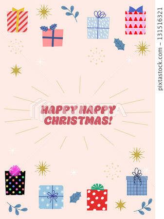 Hand-drawn cute Christmas gift illustration background material 1:1.414 131516321