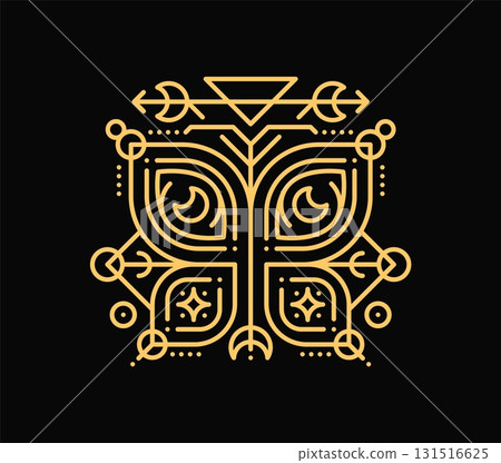 Magic Boho esoteric butterfly insect symbol Magic Boho esoteric butterfly insect symbol 131516625