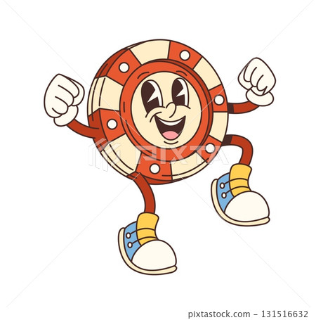 Groovy casino chip, gambling bet, prize character 131516632