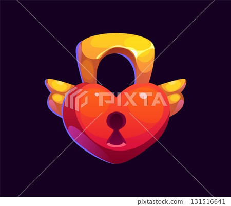 Cartoon game heart pad lock asset or icon Cartoon game heart pad lock asset or icon 131516641