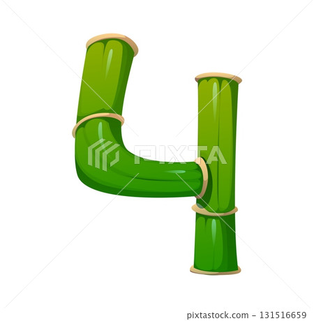 Forest bamboo wood font, typeset digit 4 four 131516659
