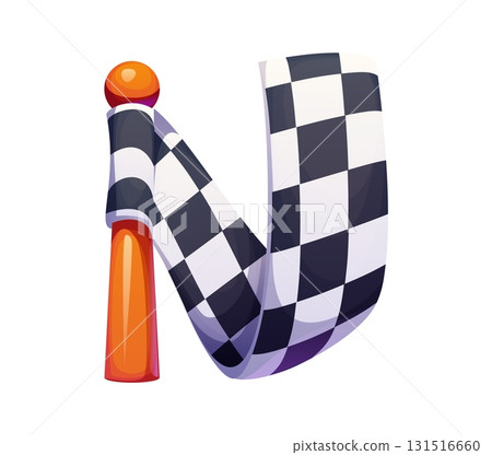 Racing championship font checkered flag letter N 131516660