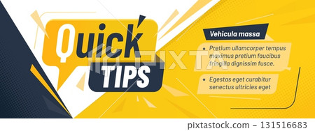 Quick tips banner vector retro template background Quick tips banner vector retro template background 131516683