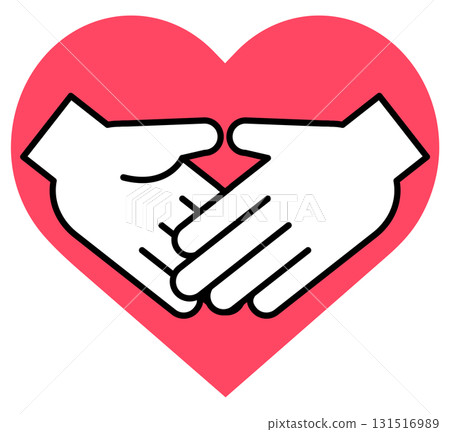 Heart and handshake vector illustration mark material 131516989