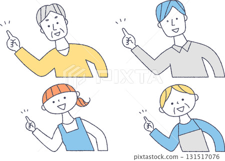 Set of people explaining points Set of people explaining points 131517076
