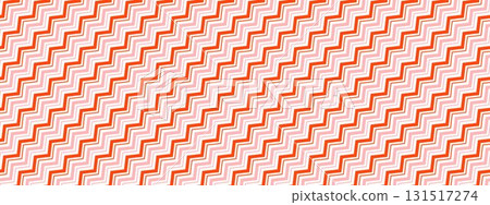 Candy cane zig zag seamless pattern. Red and pink zigzag stripe repeated background. Christmas wrapping paper wallpaper. Xmas peppermint backdrop. Winter holiday gift lines print design. Vector 131517274