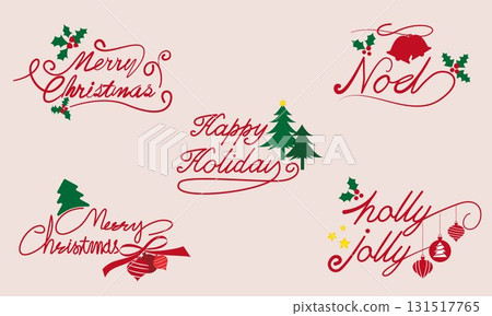 聖誕節和冬季假期裝飾框架，聖誕裝飾文字 131517765
