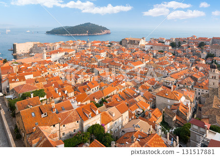 Dubrovnik old town cityscape with terracotta roofs Dubrovnik old town cityscape with terracotta roofs 131517881