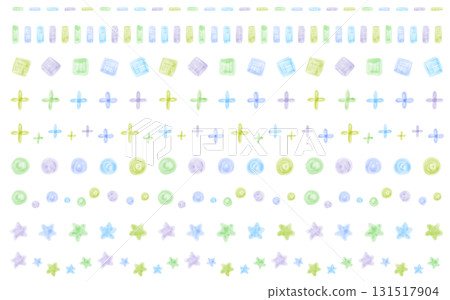 可愛的水彩風格物件裝飾線套裝 131517904