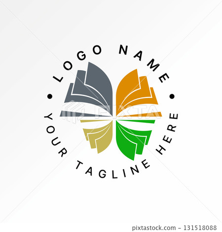 Logo design graphic concept creative premium vector stock image top sell paper layer small to big rotate education office element origami futuristic 131518088