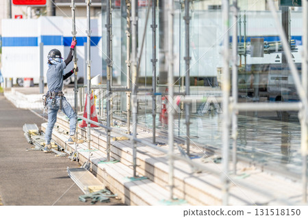 工地，楔型鷹架，鷹架，工人 131518150