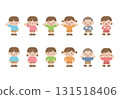 Children with various expressions and poses 131518406
