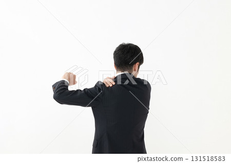 Businessman, stiff shoulders, poor health 131518583