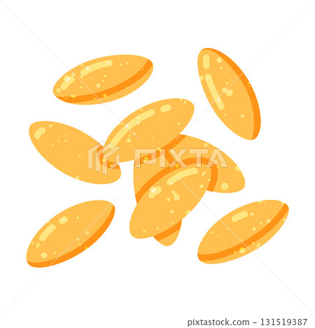 Yellow Shaped Pasta as Wheat Food for Cooking Vector Illustration 131519387