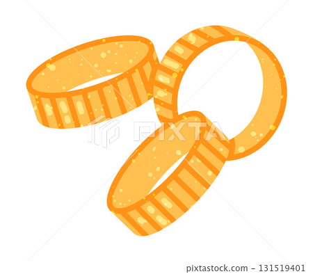 Yellow Shaped Pasta as Wheat Food for Cooking Vector Illustration 131519401