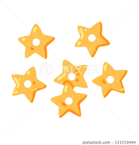 Yellow Shaped Pasta as Wheat Food for Cooking Vector Illustration 131519404