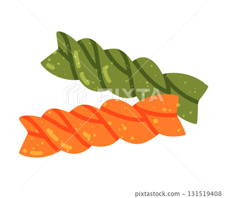 Colorful Shaped Pasta as Wheat Food for Cooking Vector Illustration 131519408