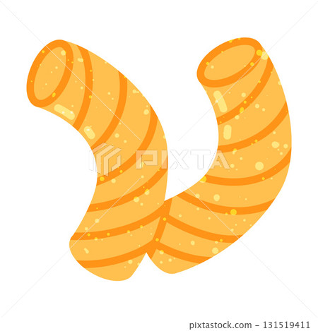 Yellow Shaped Pasta as Wheat Food for Cooking Vector Illustration 131519411