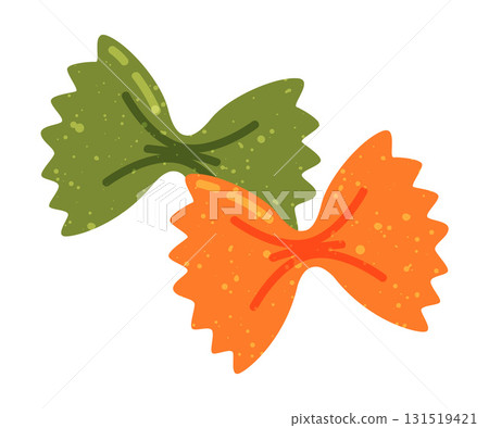 Colorful Shaped Pasta as Wheat Food for Cooking Vector Illustration 131519421