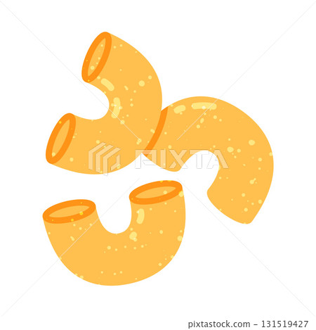 Yellow Shaped Pasta as Wheat Food for Cooking Vector Illustration 131519427