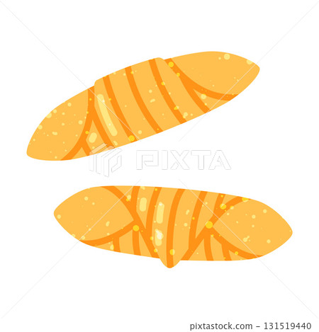 Yellow Shaped Pasta as Wheat Food for Cooking Vector Illustration Yellow Shaped Pasta as Wheat Food for Cooking Vector Illustration 131519440