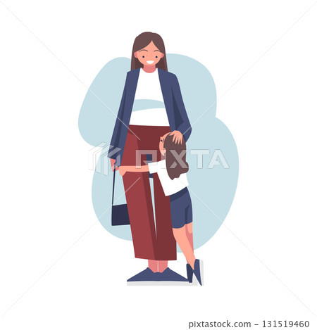 Woman Parent with Daughter Have Close Relationship Spend Time Together Vector Illustration Woman Parent with Daughter Have Close Relationship Spend Time Together Vector Illustration 131519460