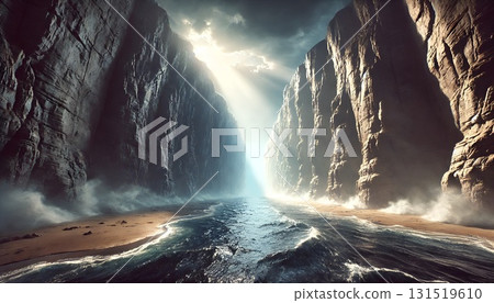 Breathtaking 3D scene of the Red Sea rift 131519610