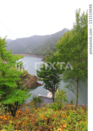 Lake Jozan and Hoheikyo Dam viewed from the Hoheikyo Observatory 131519848
