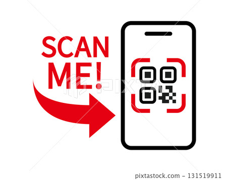Icon for scanning QR codes with a smartphone. "Scan me" icon Icon for scanning QR codes with a smartphone. "Scan me" icon 131519911