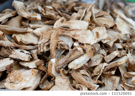 Dried mushrooms close-up Dried mushrooms close-up 131520091