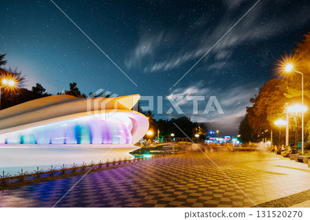 Batumi, Adjara, Georgia. Civil Registration On Batumi Boulevard In Night Illuminations Lights 131520270