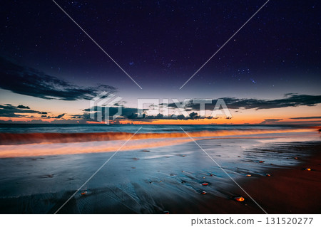 Fresh Sea Ocean Waves Washing Coast At Sunny Summer Evening 131520277