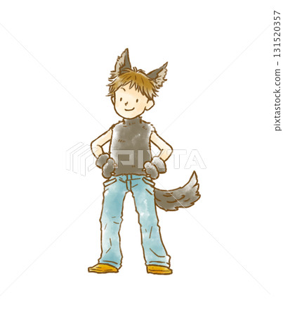 Boy dressed as a werewolf Boy dressed as a werewolf 131520357