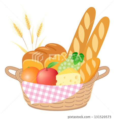 Food in a basket Food in a basket 131520573