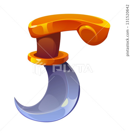 Pirates font or cartoon typeface of Caribbean corsairs dagger blade, vector type. Pirate font or corsair type number 5 Five in shape of marine saber sword, dirk knife or dagger blade weapon 131520642