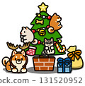 Christmas tree and reindeer costume Shiba Inu (no background) 131520952