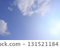 當您穿過雲層之間的空間時，另一邊是藍天 131521184