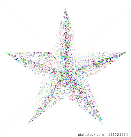 Star made of colorful stipple dots 131521314
