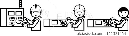 A woman testing with a testing machine A woman testing with a testing machine 131521434