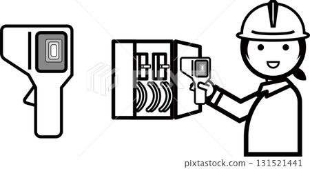 Woman being measured with a thermography camera 131521441