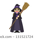 Halloween / Wizard girl wearing a classic purple witch costume [No main lines] 131521724