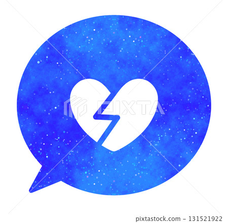 藍色星空|破裂的心符號講話泡泡 藍色星空|破裂的心符號講話泡泡 131521922