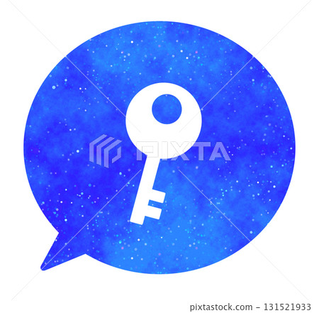 藍色星空|語音氣泡與鑰匙圖標 131521933