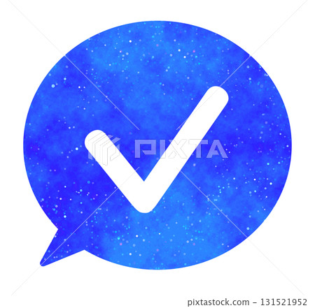 Blue starry sky | Check mark speech bubble Blue starry sky | Check mark speech bubble 131521952