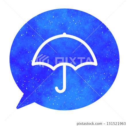 Blue starry sky | Umbrella icon speech bubble Blue starry sky | Umbrella icon speech bubble 131521963