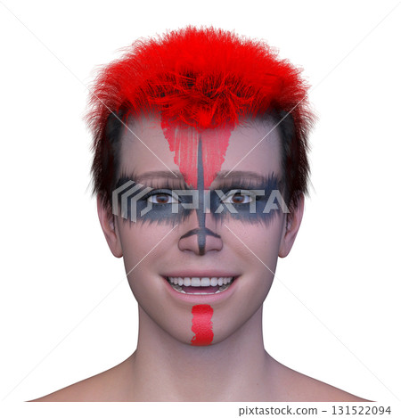 A man who had a face painting 131522094