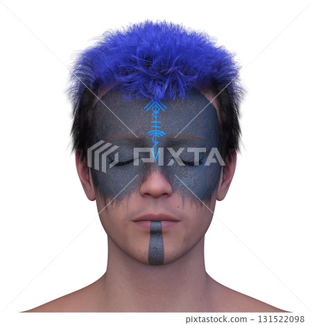 A man who had a face painting 131522098