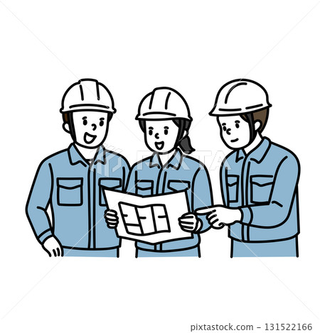 三名工人開會的插圖 131522166