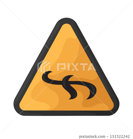 Illustration of slippery road sign  131522242
