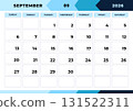 September 2026, planner monthly design. Calendar 2026, Week Starts Sunday, One Page. Design Planner Template. Print. 131522311